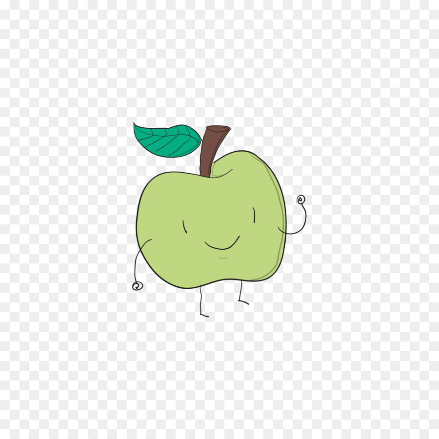 Яблоко зеленое мультяшное