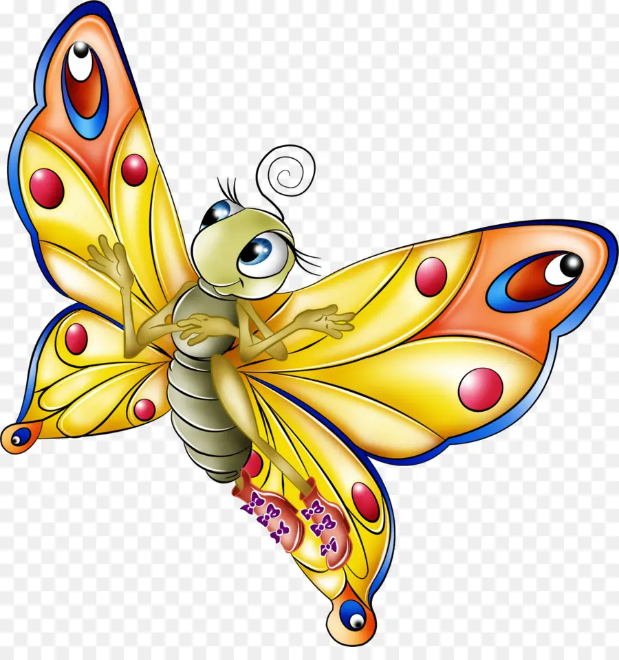 бабочка，мультфильм PNG