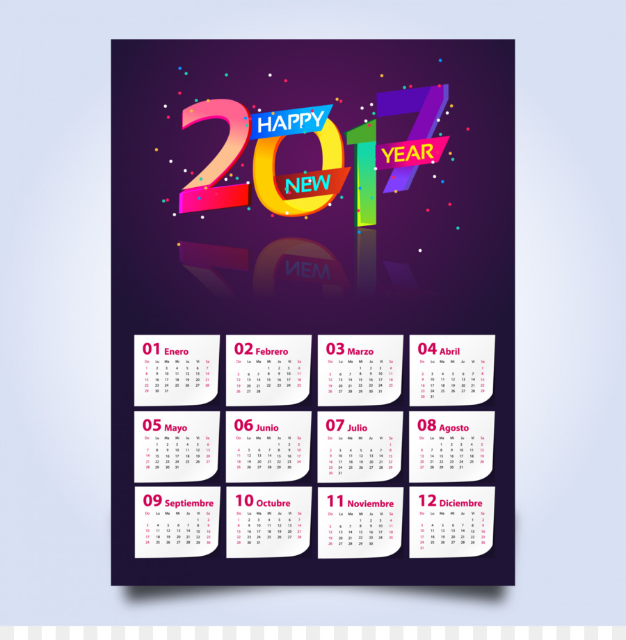 Новый год，календарь PNG