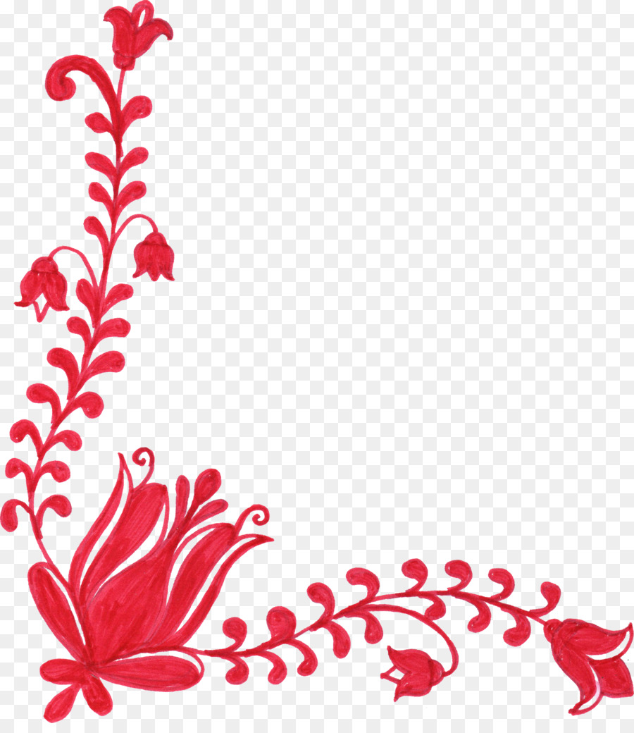 цветок，красный PNG