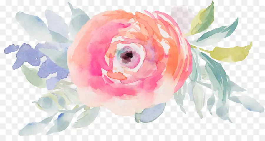 акварельные цветы，акварельная живопись PNG