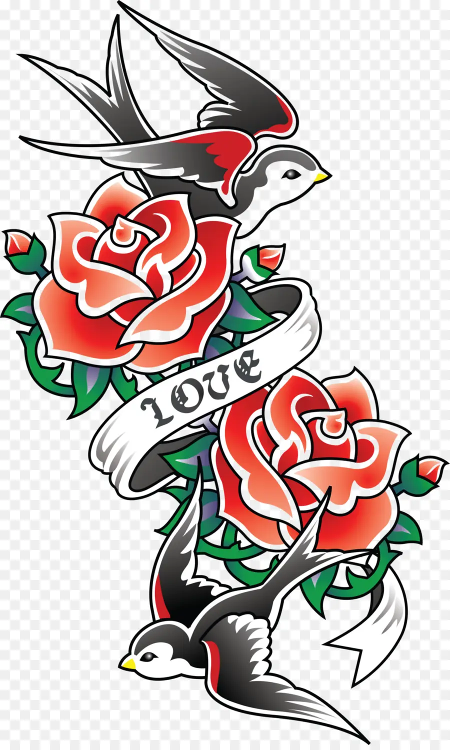 татуировки，роза PNG