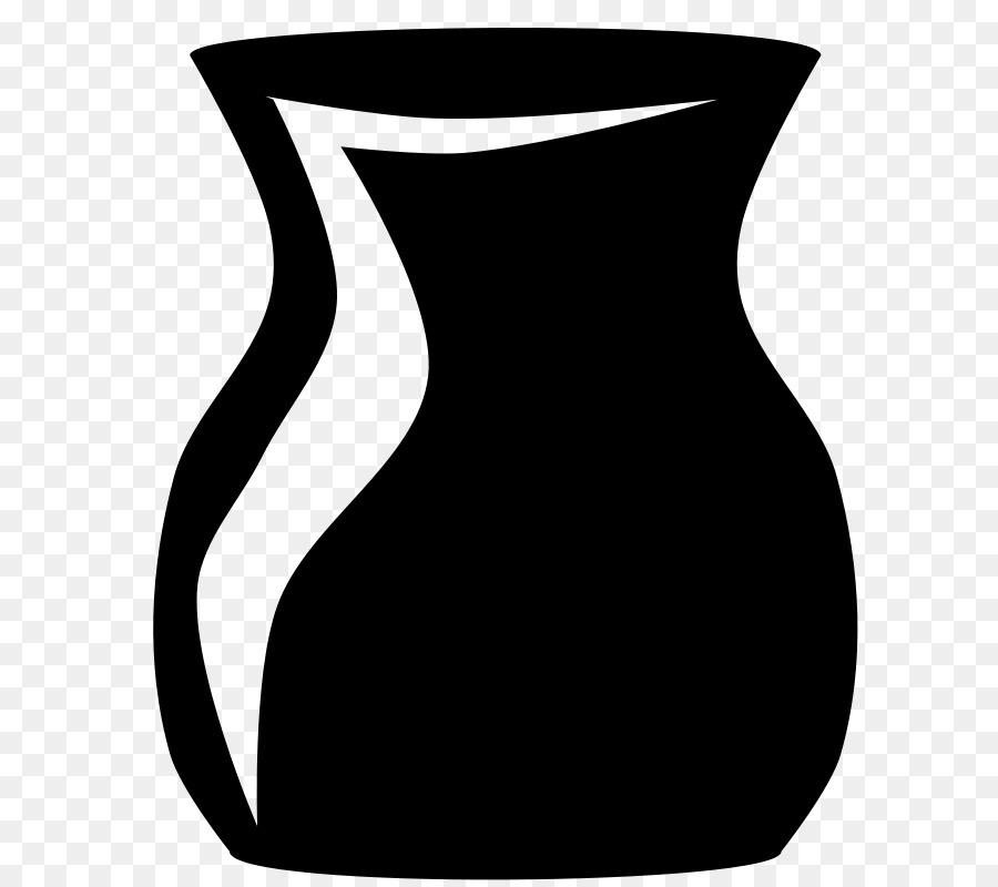 ваза，черный и белый PNG