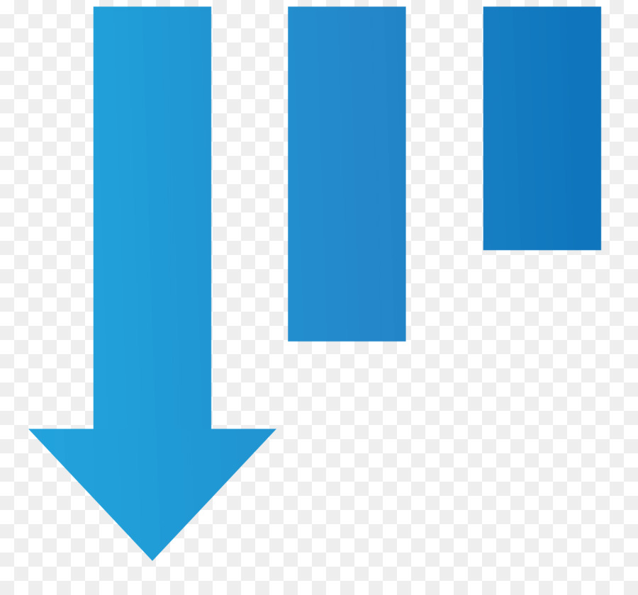 Синяя стрелка вниз，Направление PNG