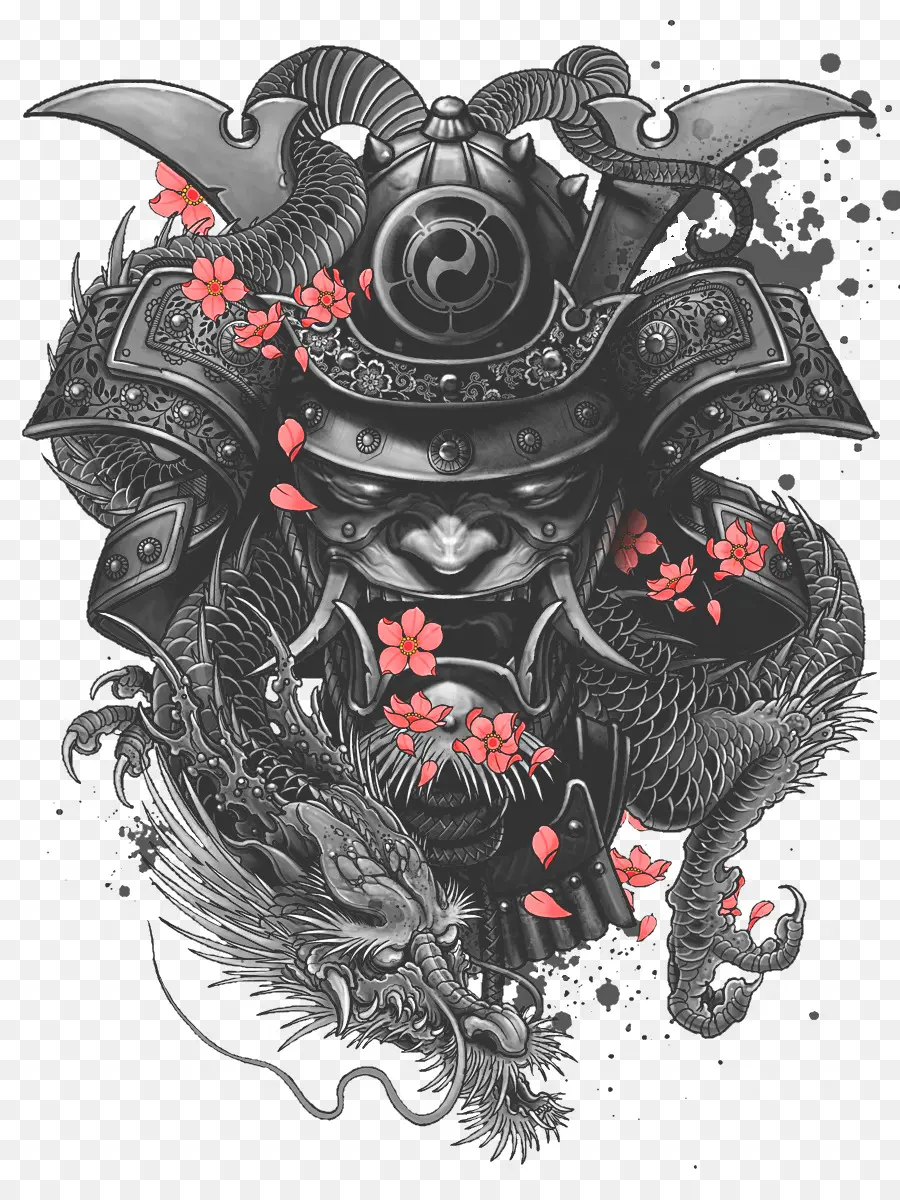 татуировки，самурай PNG