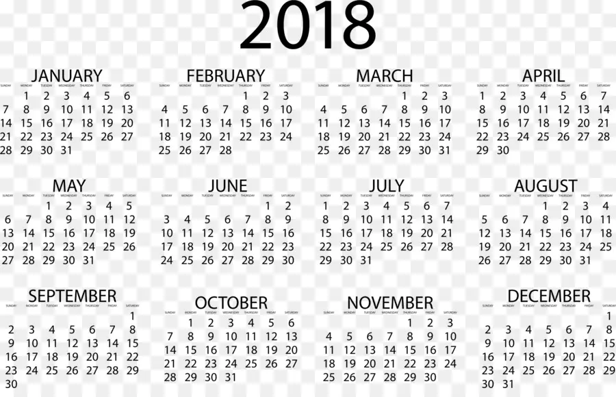 2018 мини Купер，календарь PNG