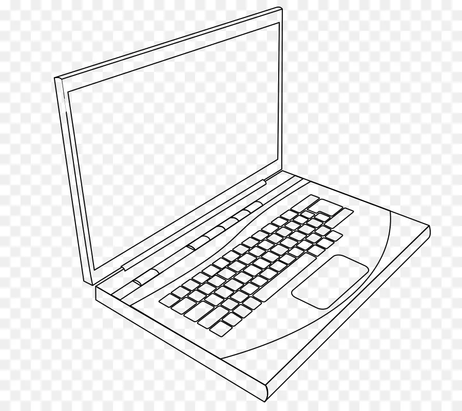 ноутбук，линии искусства PNG