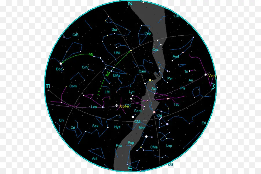 Северное полушарие，карта звездного неба PNG