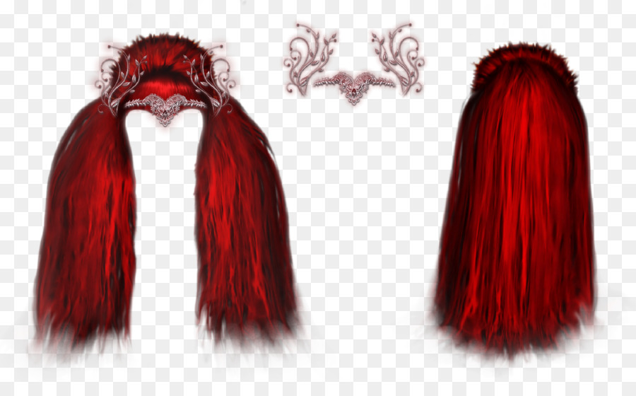 красный，волосы PNG