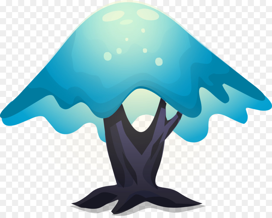 синий，дерево PNG