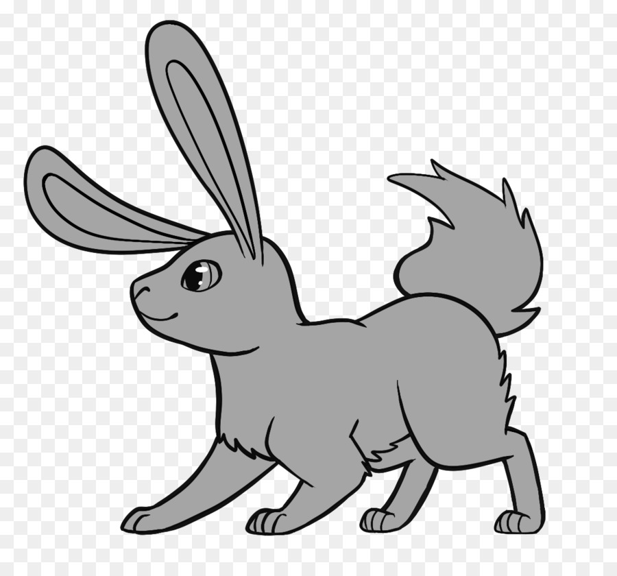 свободно линии искусства, заяц, кролик прозрачное изображение.