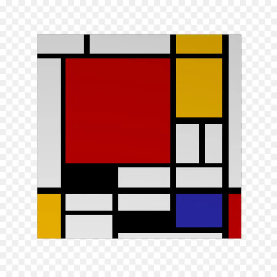 композиция Ii в красный синий и желтый，композиция с красным желтым синим и черным PNG