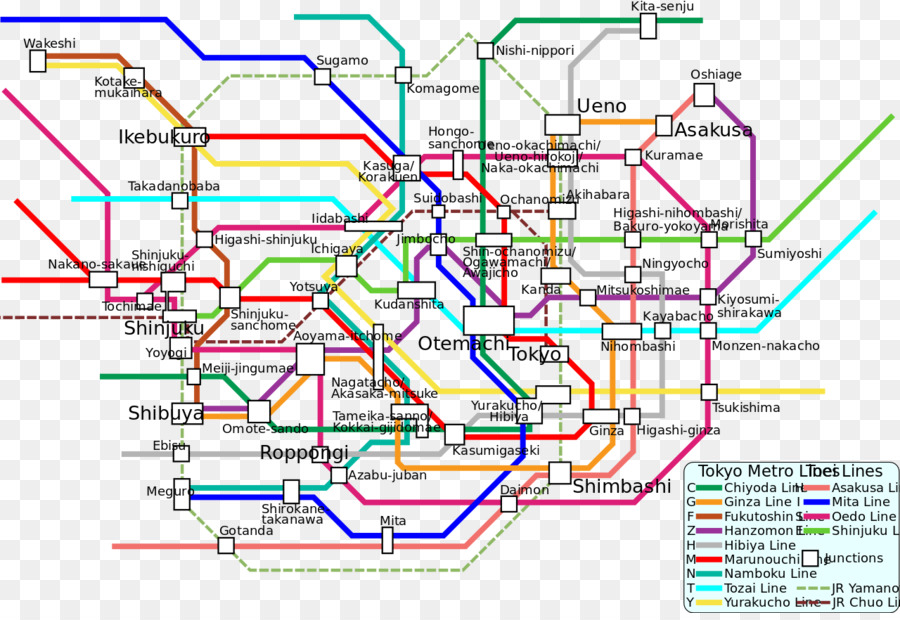 Схема японского метро в токио