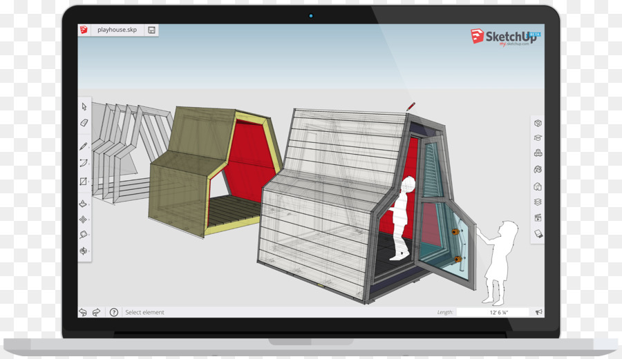 в Sketchup，хромбук PNG