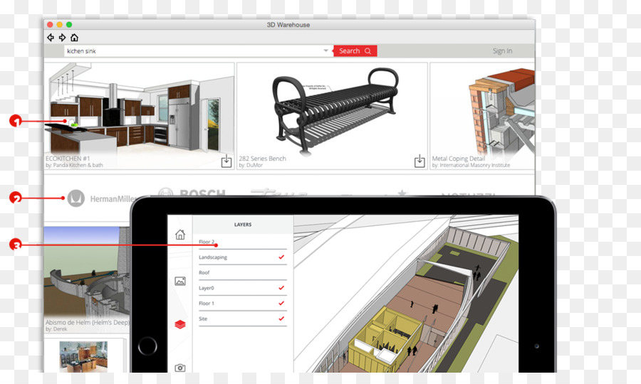 в Sketchup，3d моделирование PNG