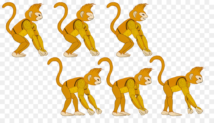 обезьяна，кошка PNG