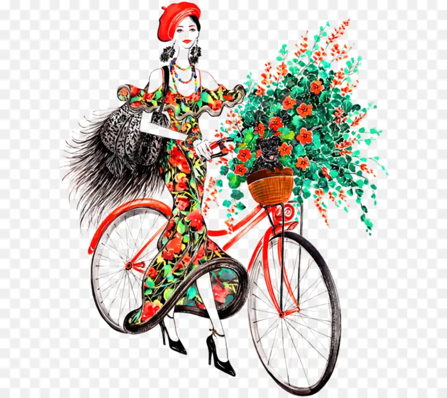 иллюстрация моды，велосипед PNG