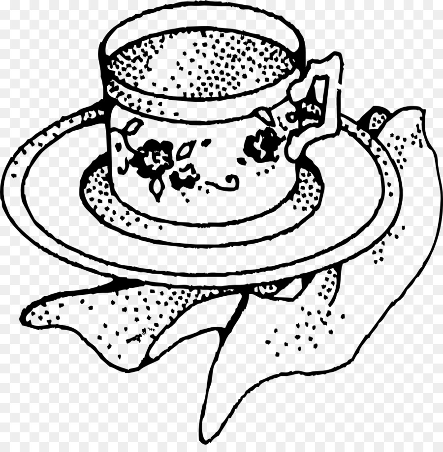 Раскраска Кружка с блюдцем и чаем