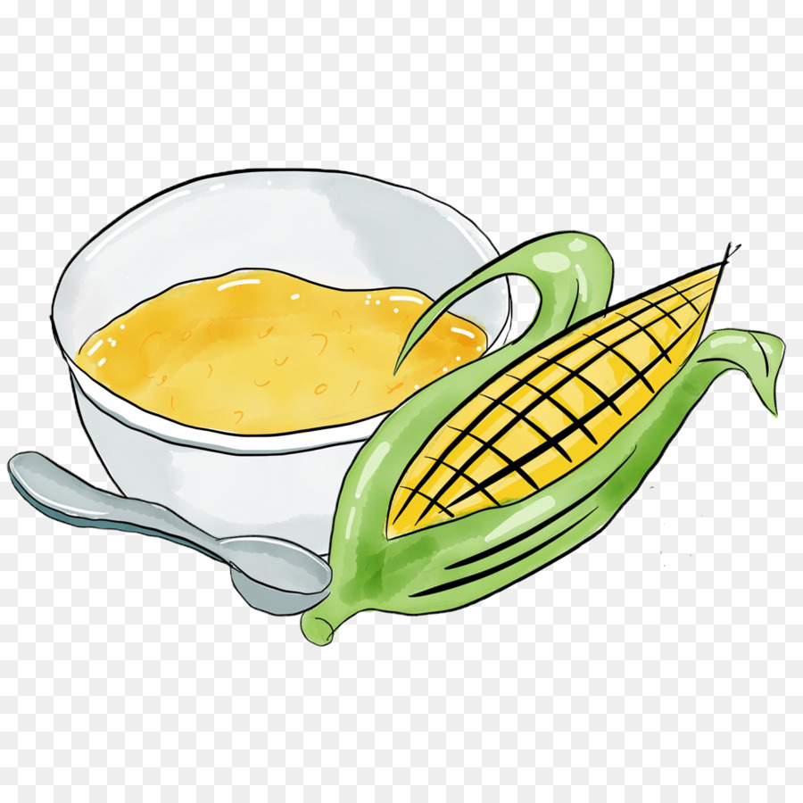 Кукуруза на тарелке рисунок