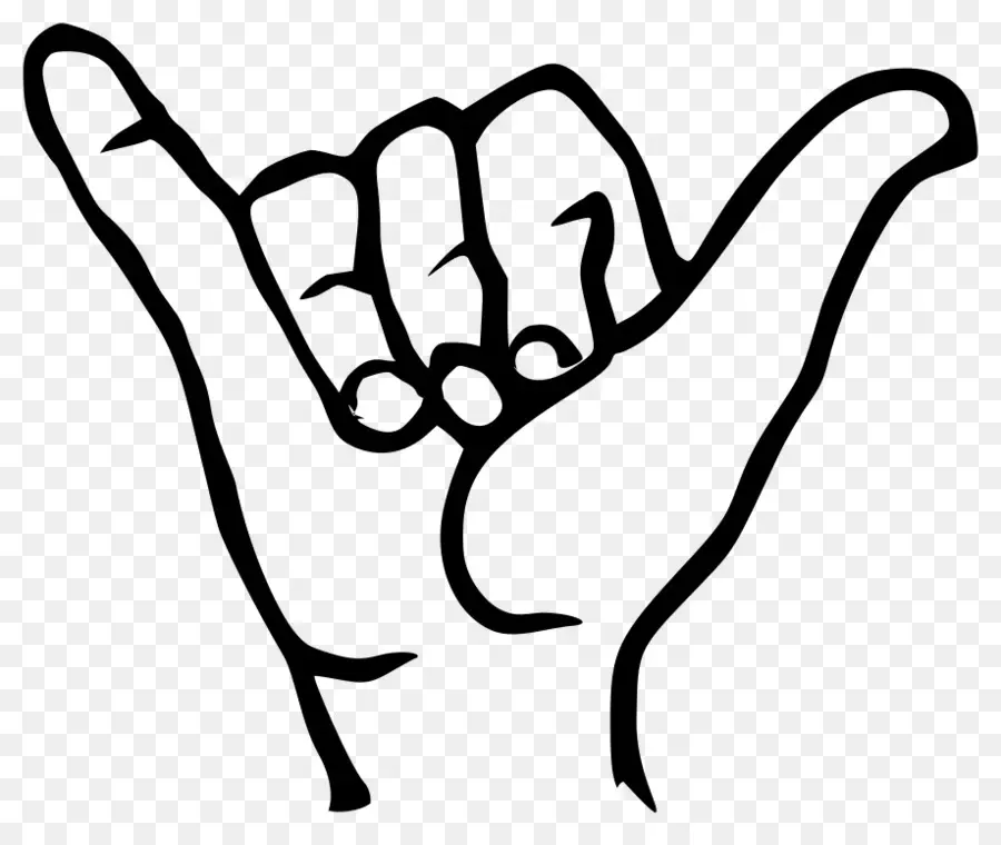 шака знак，американский язык жестов PNG