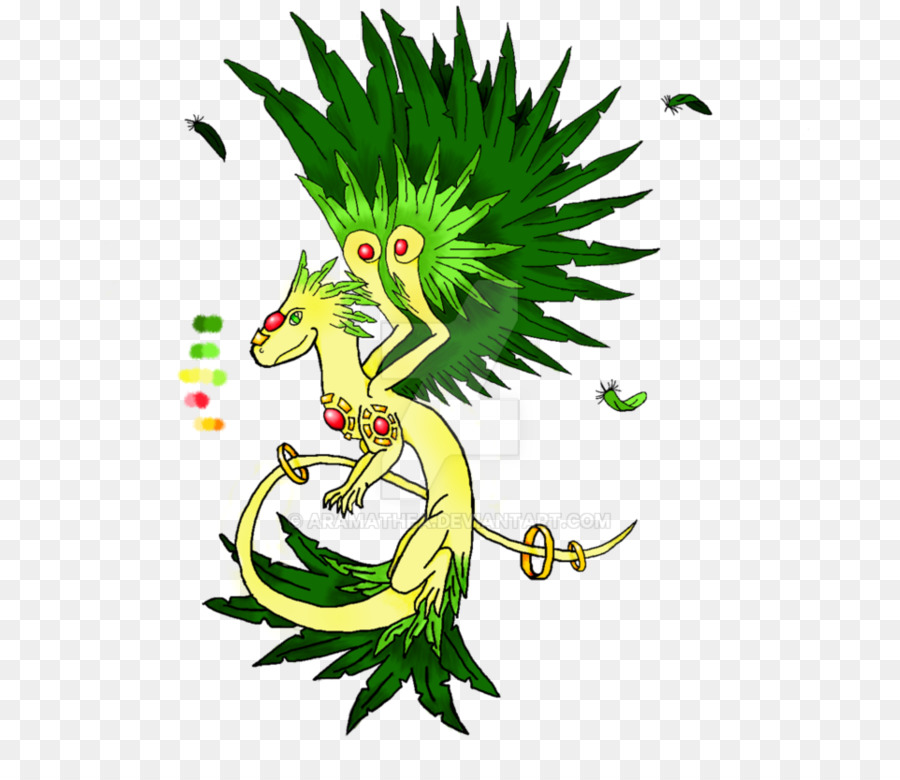 лист，дракон PNG