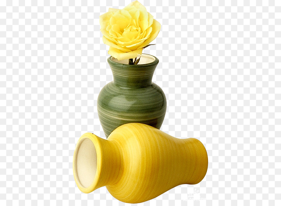 ваза，желтый PNG