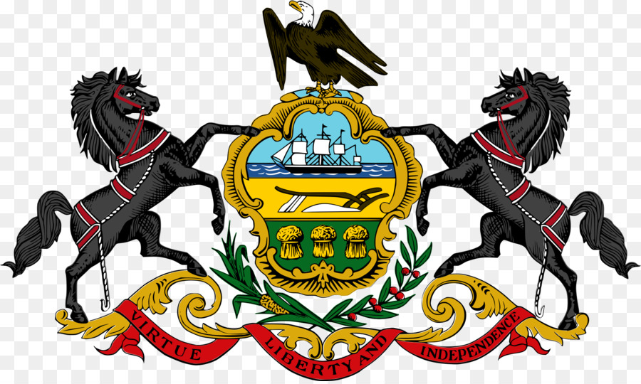 Пенсильвания，флаг и герб штата Пенсильвания PNG