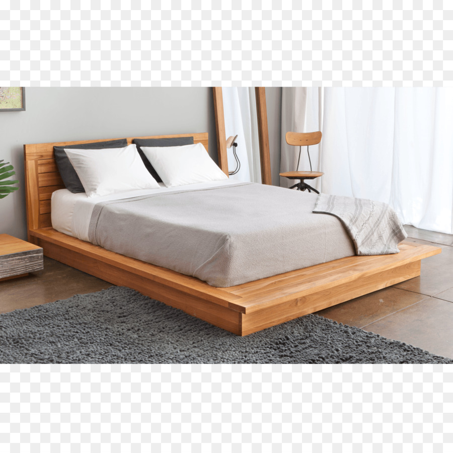 Кровать с деревянным подголовником