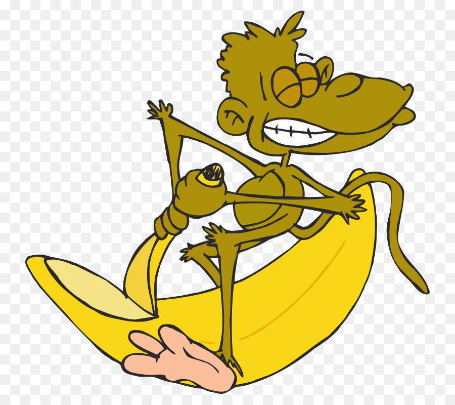 шимпанзе，банан PNG