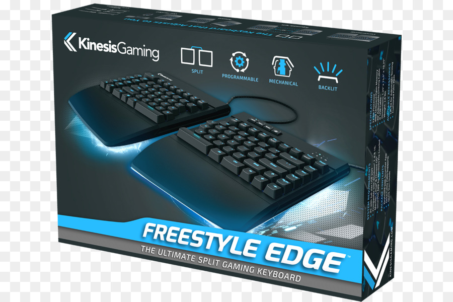 компьютерная клавиатура，Freestyle Edge Split Gaming Keyboard PNG