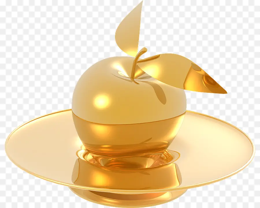 золотое яблоко，золото PNG