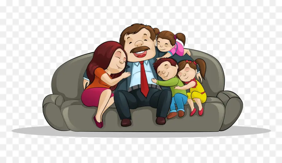 семья，диване PNG