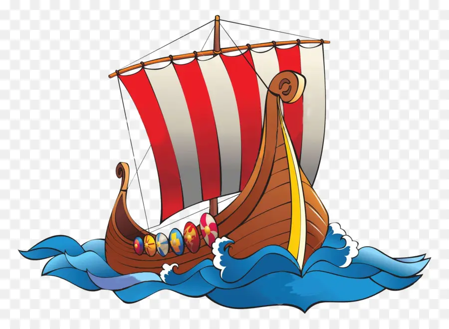 корабли викингов，драккар PNG