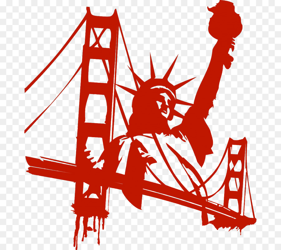 статуя свободы，манхэттенский мост PNG