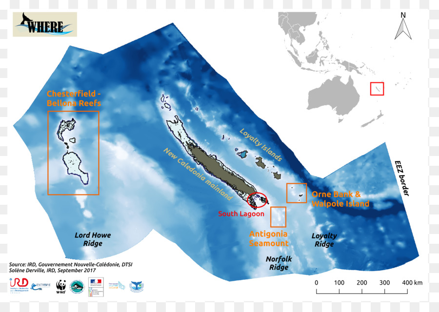 коралловое море，география новой каледонии PNG