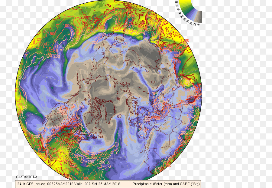 Северное полушарие，глобальная система прогноз PNG