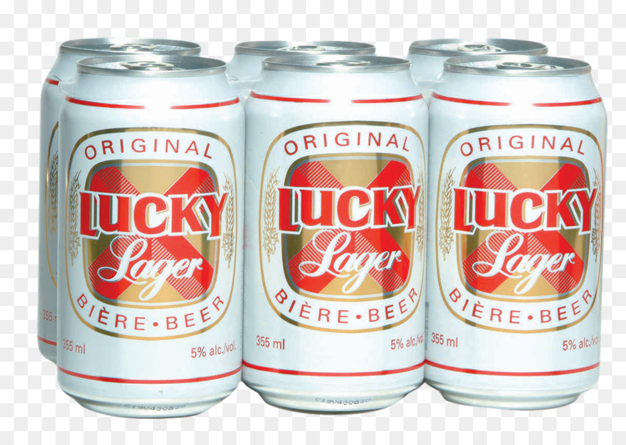 Пивные банки Lucky Lager，напиток PNG