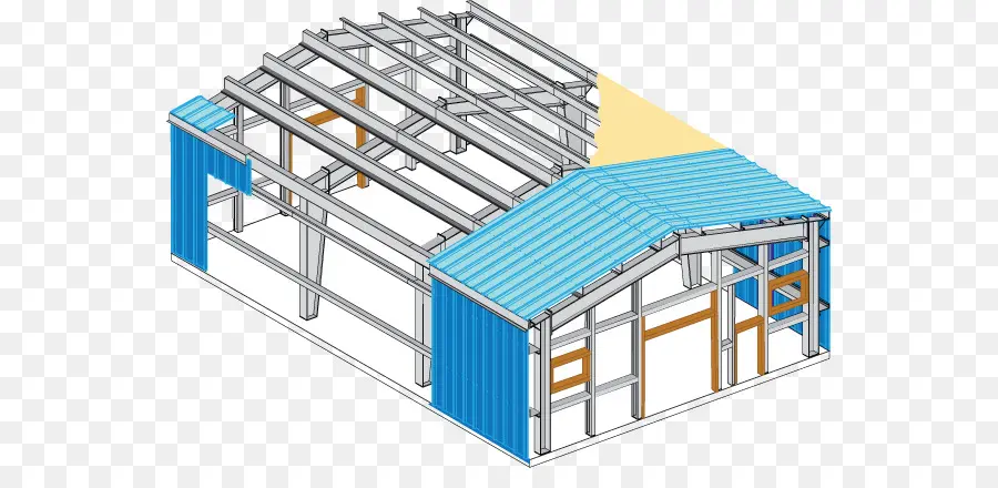 Стальная рамная конструкция，Здание PNG