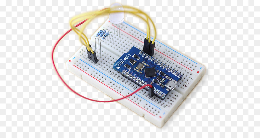Макетная плата с микроконтроллером，провода PNG