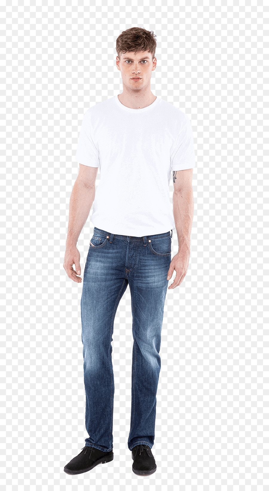 Мужчина в джинсах в полный рост
