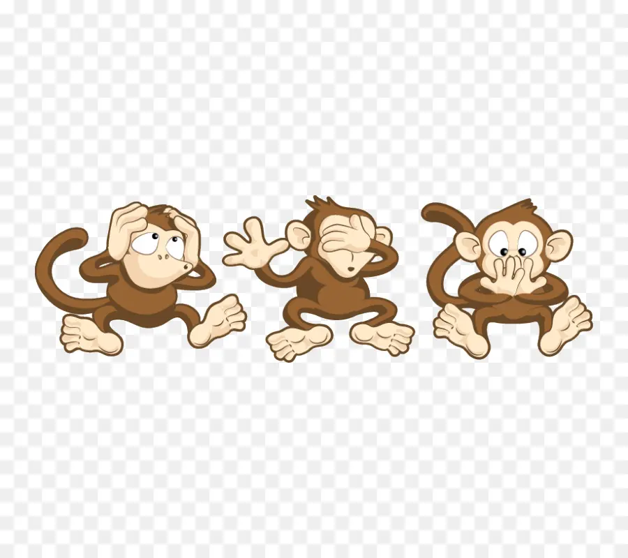 Три мудрых обезьян，злая обезьяна PNG