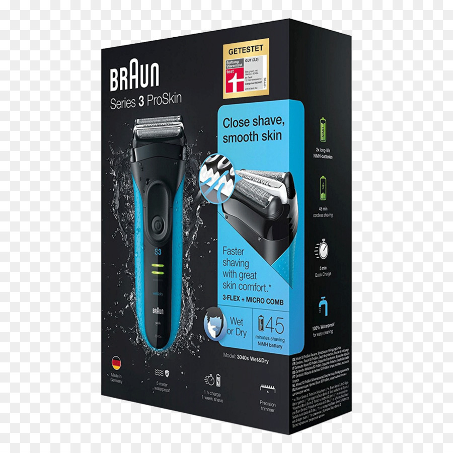 серия 3 от Braun 3040s，электрические триммеры бритвы для волос PNG