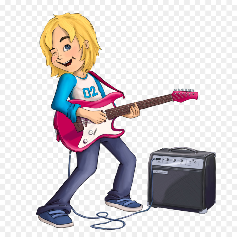 Подросток с гитарой мультяшка