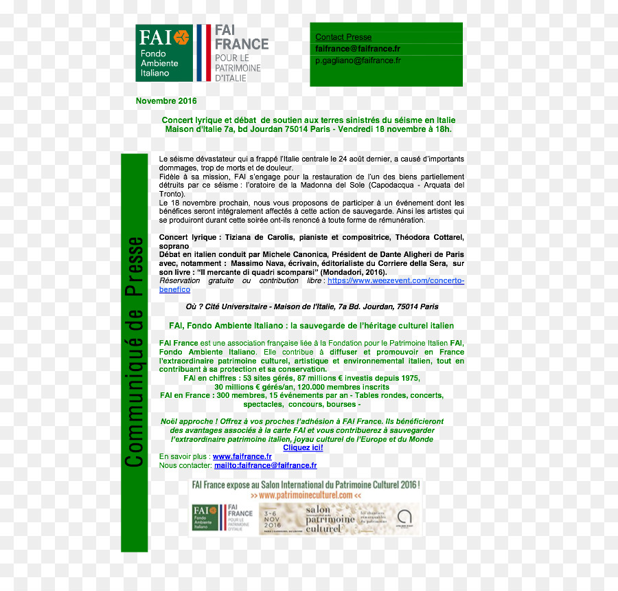 фонд окружающей среды италии，Document PNG