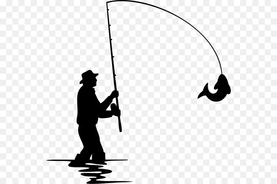 рыбная ловля，силуэт PNG