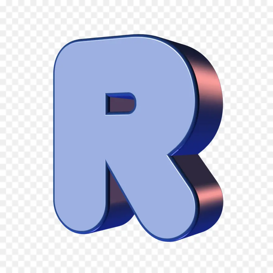 Синяя буква R，3d PNG