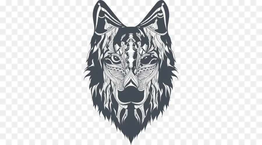 серый волк，эстамп PNG