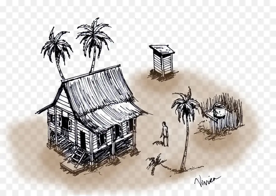 малайские дома，кампонг PNG