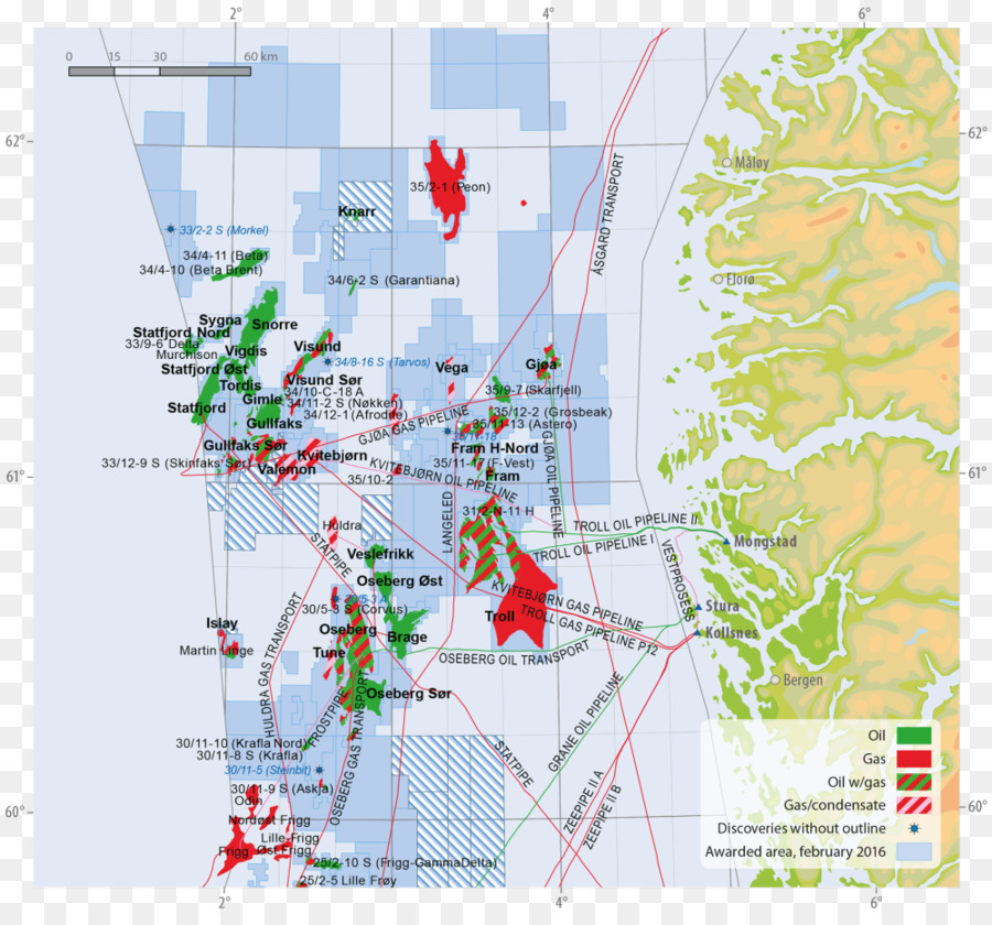 норвежском континентальном шельфе，нефти PNG