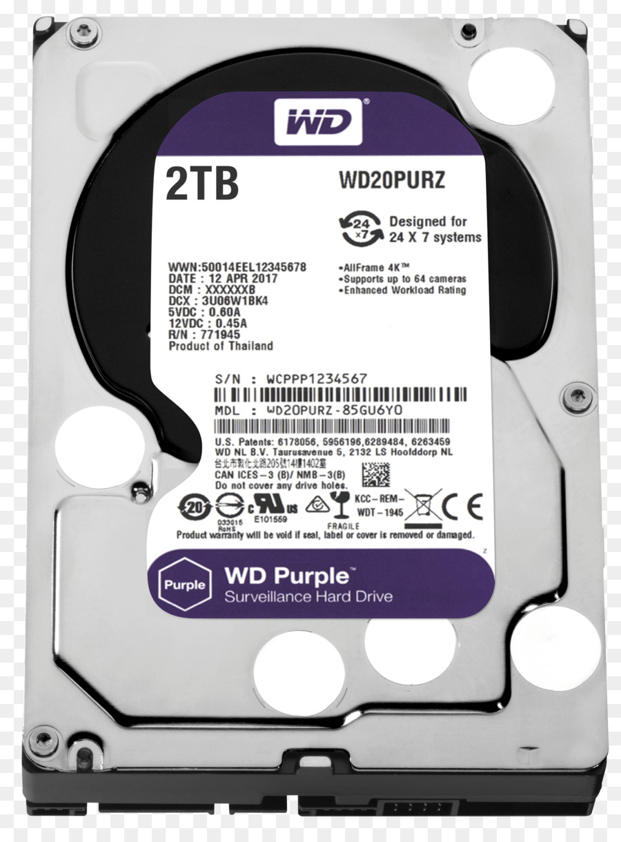 компания Wd фиолетовый Sata жесткий диск，жесткие диски PNG